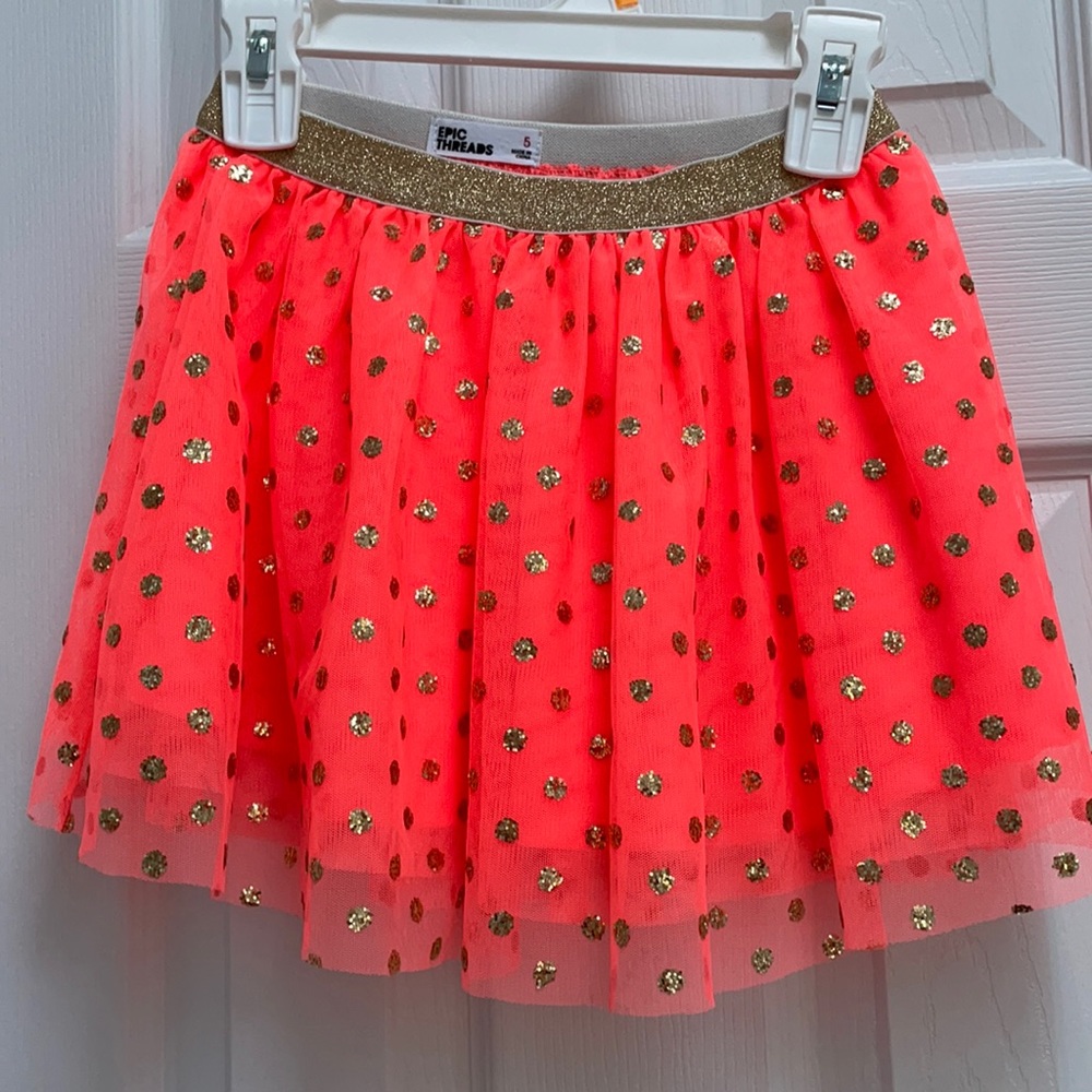 New coral skirt with gold glitter